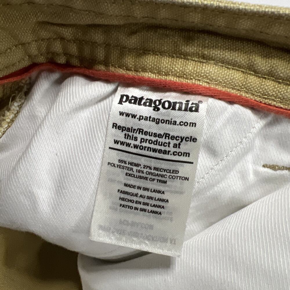 Patagonia All Seasons Hemp Canvas Double Knee Pants Women's Sz 12 (32-33W) Beige - Picture 5 of 12